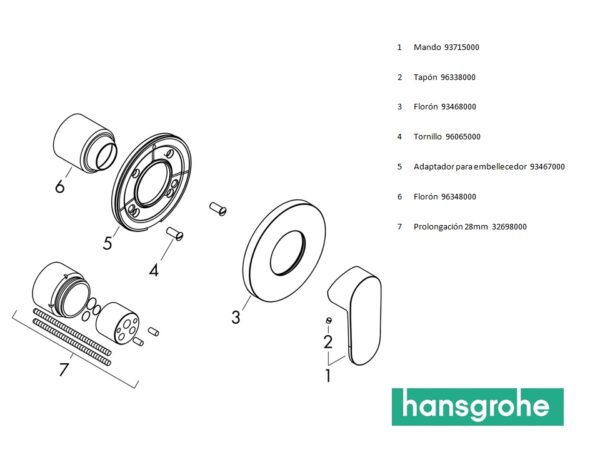 HANSGROHE VERNIS BLEND MONOMANDO DUCHA EMPOTRADO - Imagen 4