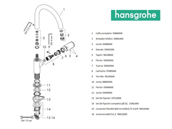 HANSGROHE VERNIS BLEND MONOMANDO COCINA - Imagen 4