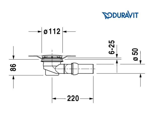 DURAVIT VALVULA DUCHA SALIDA HORIZONTAL - Imagen 3