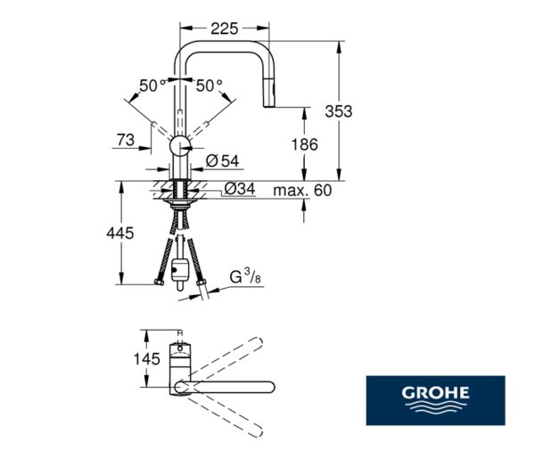 GROHE MINTA MONOMANDO COCINA EXTRAIBLE - Imagen 3