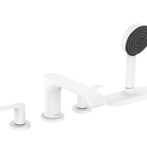 HANSGROHE VIVENIS MEZCLADOR 4 AGUJEROS BAÑERA BLANCO MATE