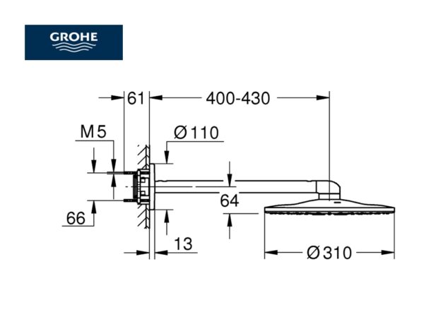 GROHE RAINSHOWER SMARTACTIVE 310 DUCHA MURAL - Imagen 2