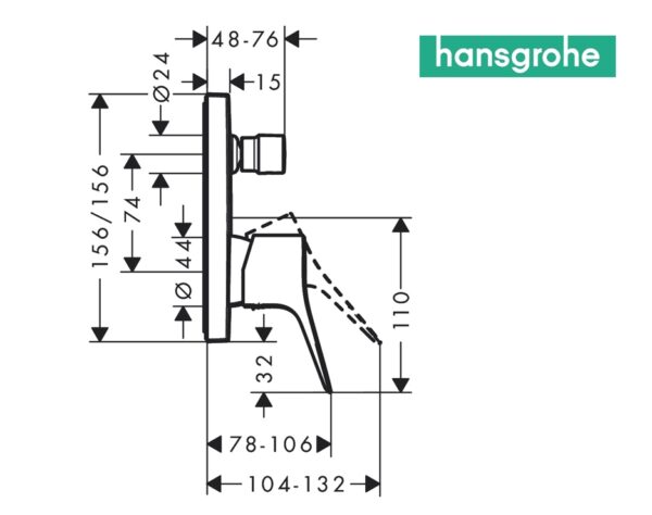 HANSGROHE VIVENIS MONOMANDO BAÑERA EMPOTRADO - Imagen 4