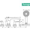 HANSGROHE VIVENIS MEZCLADOR 4 AGUJEROS BAÑERA BLANCO MATE - Imagen 2