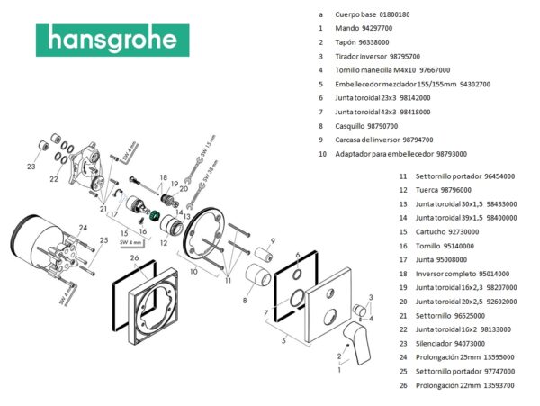 HANSGROHE VIVENIS MONOMANDO BAÑERA EMPOTRADO - Imagen 5