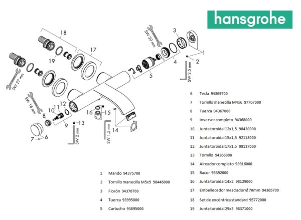 HANSGROHE VIVENIS MONOMANDO BAÑO BLANCO MATE - Imagen 3
