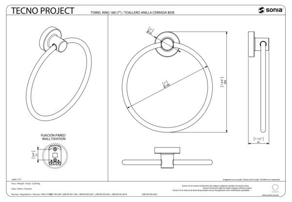SONIA TECNO PROJECT TOALLERO ANILLA - Imagen 2
