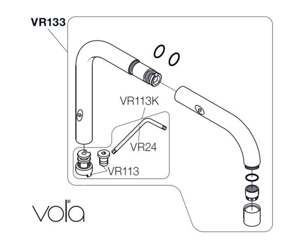 KIT REPARACION CAÑO LAVABO VR113K VOLA