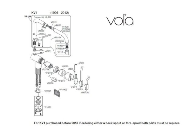 JUNTA CAÑO LAVABO VR31 VOLA