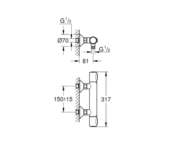 GROHE GROHTHERM 500 TERMOSTATICA DUCHA - Imagen 3