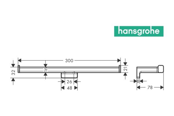 HANSGROHE ADDSTORIS PORTARROLLOS DOBLE SIN TAPA - Imagen 2