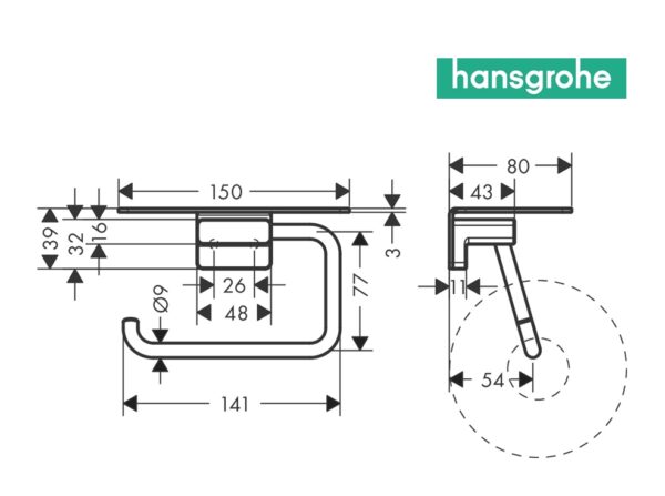HANSGROHE ADDSTORIS PORTARROLLOS CON REPISA - Imagen 7