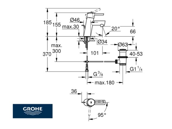 GROHE CONCETTO MONOMANDO LAVABO - Imagen 2