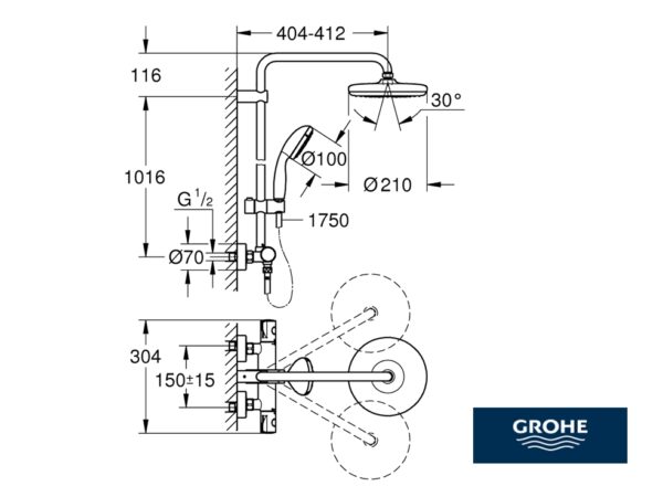 GROHE TEMPESTA SYSTEM 210 COLUMNA DUCHA - Imagen 2