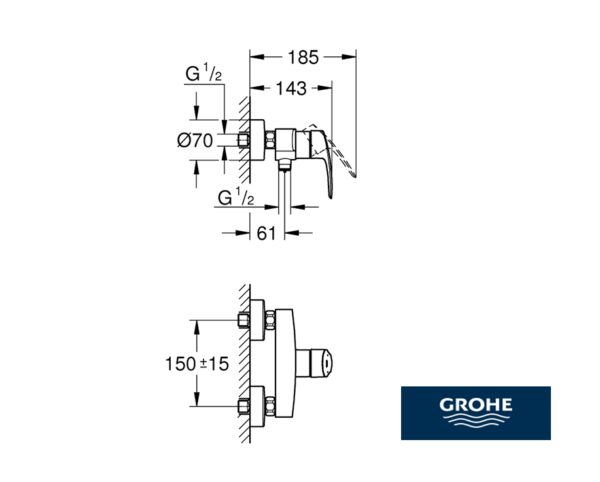 GROHE EUROSMART MONOMANDO DUCHA - Imagen 2