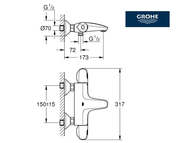 GROHE GROHTHERM 1000 TERMOSTATICA BAÑO - Imagen 2