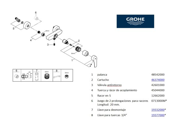 GROHE EUROSMART MONOMANDO DUCHA - Imagen 3