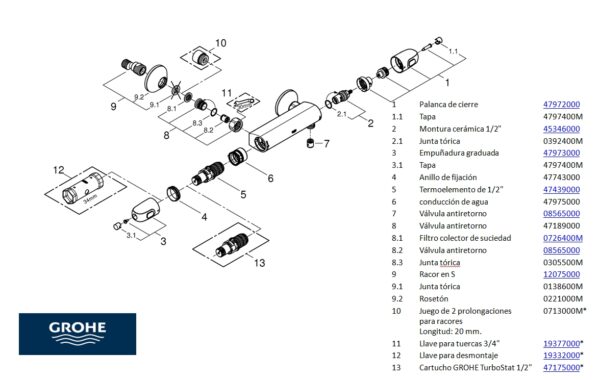 GROHE GROHTHERM 1000 TERMOSTATICA DUCHA - Imagen 3