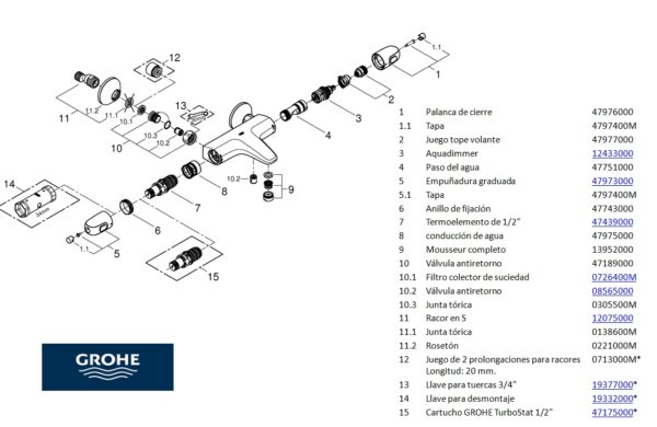 GROHE GROHTHERM 1000 TERMOSTATICA BAÑO - Imagen 3