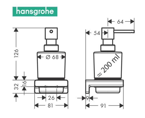 HANSGROHE ADDSTORIS DOSIFICADOR JABON LIQUIDO - Imagen 2