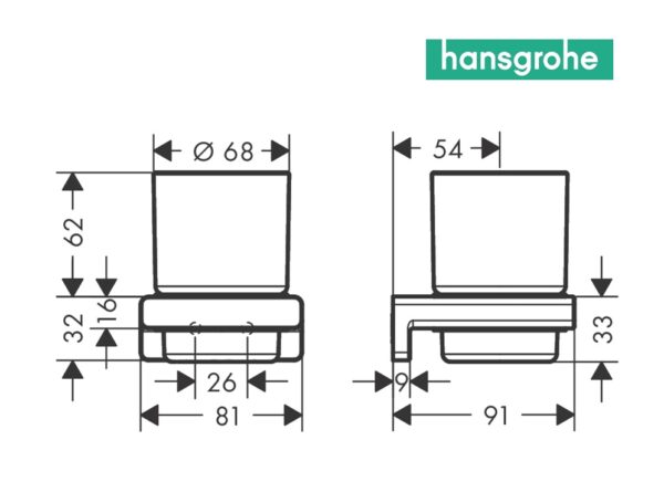 HANSGROHE ADDSTORIS PORTAVASO MURAL - Imagen 2