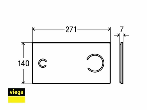 VIEGA VISIGN FOR MORE 100 SENSITIVE PULSADOR INODORO - Imagen 3