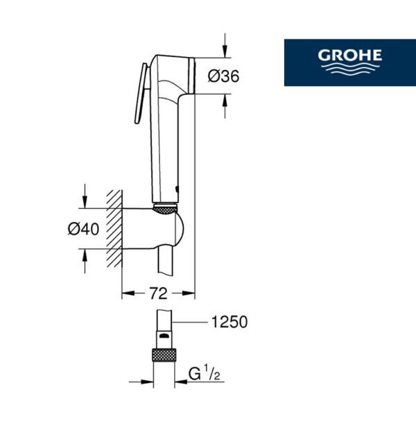 GROHE TEMPESTA-F TRIGGER SPRAY 30 NEGRO MATE - Imagen 2
