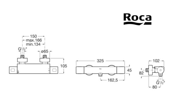 ROCA T1000 ROUND TERMOSTATICA DUCHA NEGRO TITANIO - Imagen 2