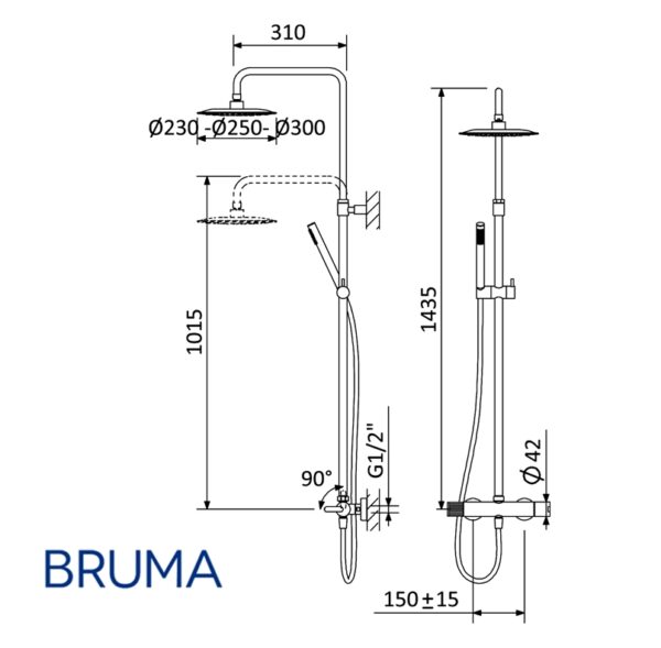 BRUMA LEAF COLUMNA DUCHA MONOMANDO - Imagen 2