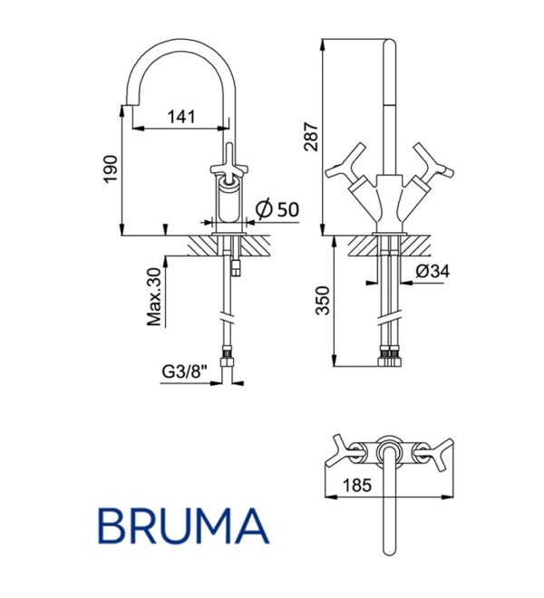 BRUMA GENESI MEZCLADOR LAVABO - Imagen 3