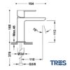 TRES LOFT MONOMANDO LAVABO NEGRO BRILLO-CROMO - Imagen 2