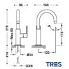 TRES LOFT MONOMANDO LAVABO BLANCO MATE - Imagen 2