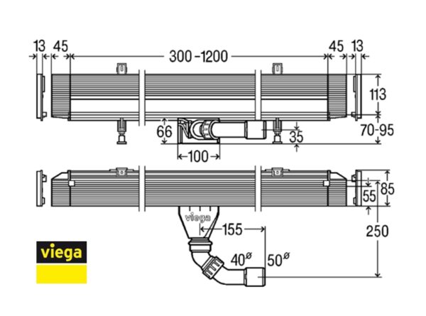 VIEGA ADVANTIX VARIO CANALETA DUCHA MURAL - Imagen 2
