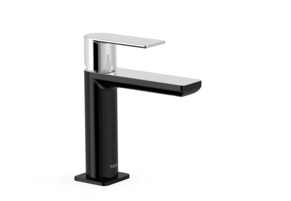 TRES LOFT MONOMANDO LAVABO NEGRO BRILLO-CROMO