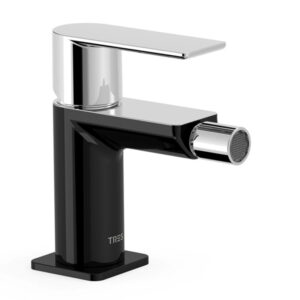 TRES GRIFERIA LOFT MONOMANDO BIDE NEGRO BRILLO-CROMO