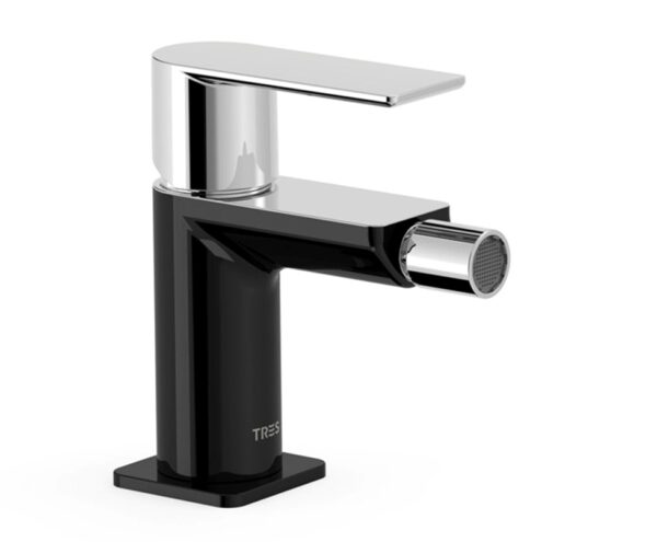 TRES GRIFERIA LOFT MONOMANDO BIDE NEGRO BRILLO-CROMO