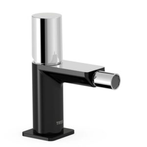 TRES GRIFERIA LOFT MONOMANDO BIDE NEGRO BRILLO-CROMO