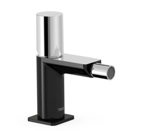 TRES GRIFERIA LOFT MONOMANDO BIDE NEGRO BRILLO-CROMO