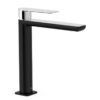 TRES GRIFERIA LOFT MONOMANDO LAVABO NEGRO BRILLO-CROMO