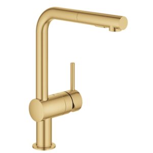GROHE MINTA MONOMANDO COCINA EXTRAIBLE ORO CEPILLADO