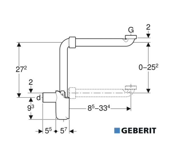 GEBERIT SIFON AHORRA ESPACIO COMPACTO - Imagen 2