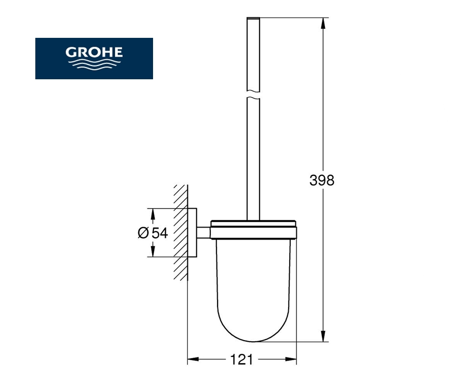 GROHE ESSENTIALS ESCOBILLERO PARED NEGRO MATE - Imagen 2