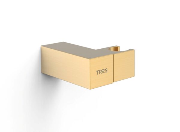 TRES SOPORTE DUCHA ORIENTABLE ORO MATE 24kts
