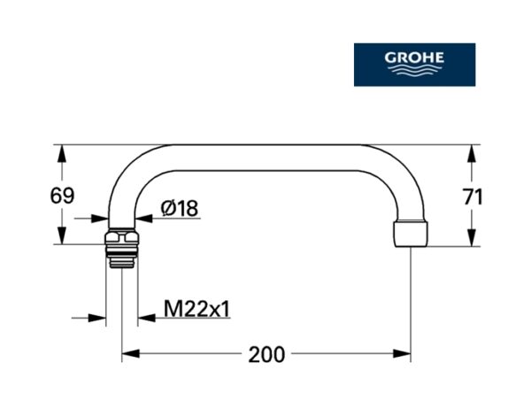 GROHE CAÑO TUBULAR GIRATORIO - Imagen 2