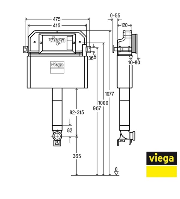 VIEGA PREVISTA 3H CISTERNA EMPOTRADA - Imagen 2