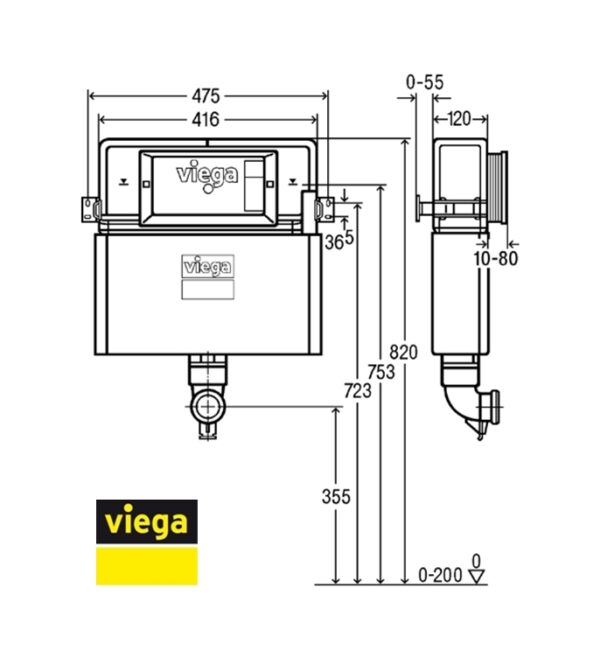 VIEGA PREVISTA 3L CISTERNA EMPOTRADA - Imagen 2