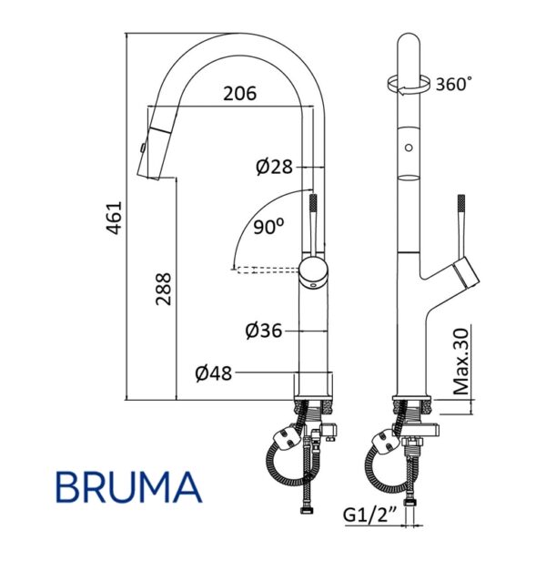 BRUMA GINGER MONOMANDO COCINA EXTRAIBLE - Imagen 2