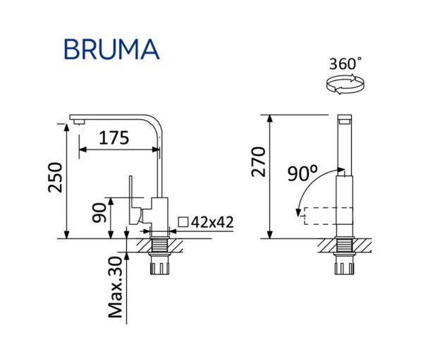 BRUMA QUADRA MONOMANDO COCINA - Imagen 2