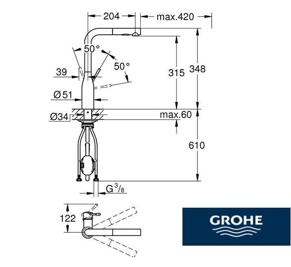 GROHE ESSENCE MONOMANDO COCINA EXTRAIBLE - Imagen 2