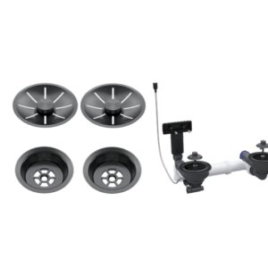 BLANCO KIT REBOSADERO DOBLE SATIN DARK STEEL V/A + MANDO